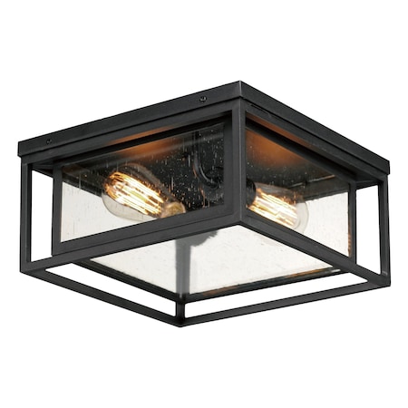 Maxim Lighting Cabana VX 2-Light Flush Mount, Black 40661CDBK